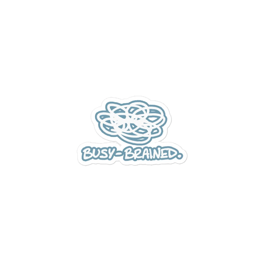 BUSY-BRAINED (lined design, #709AAF) magnet product image (1)