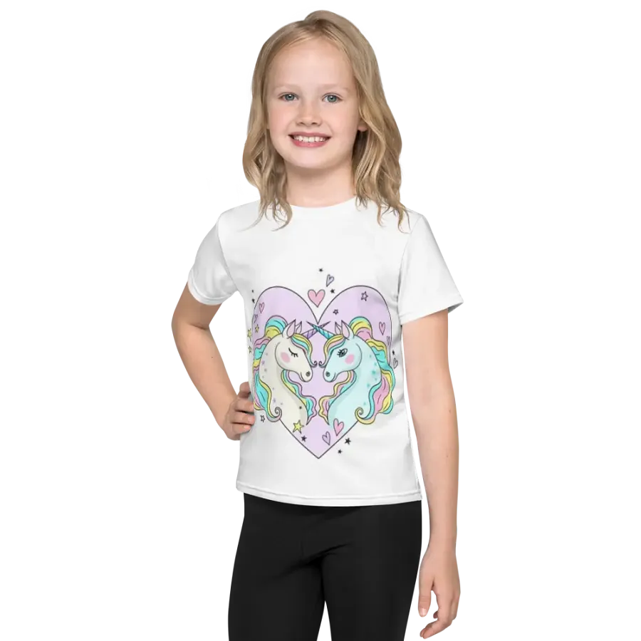 Kids Crew Neck T-Shirt Cute Horses product image (1)