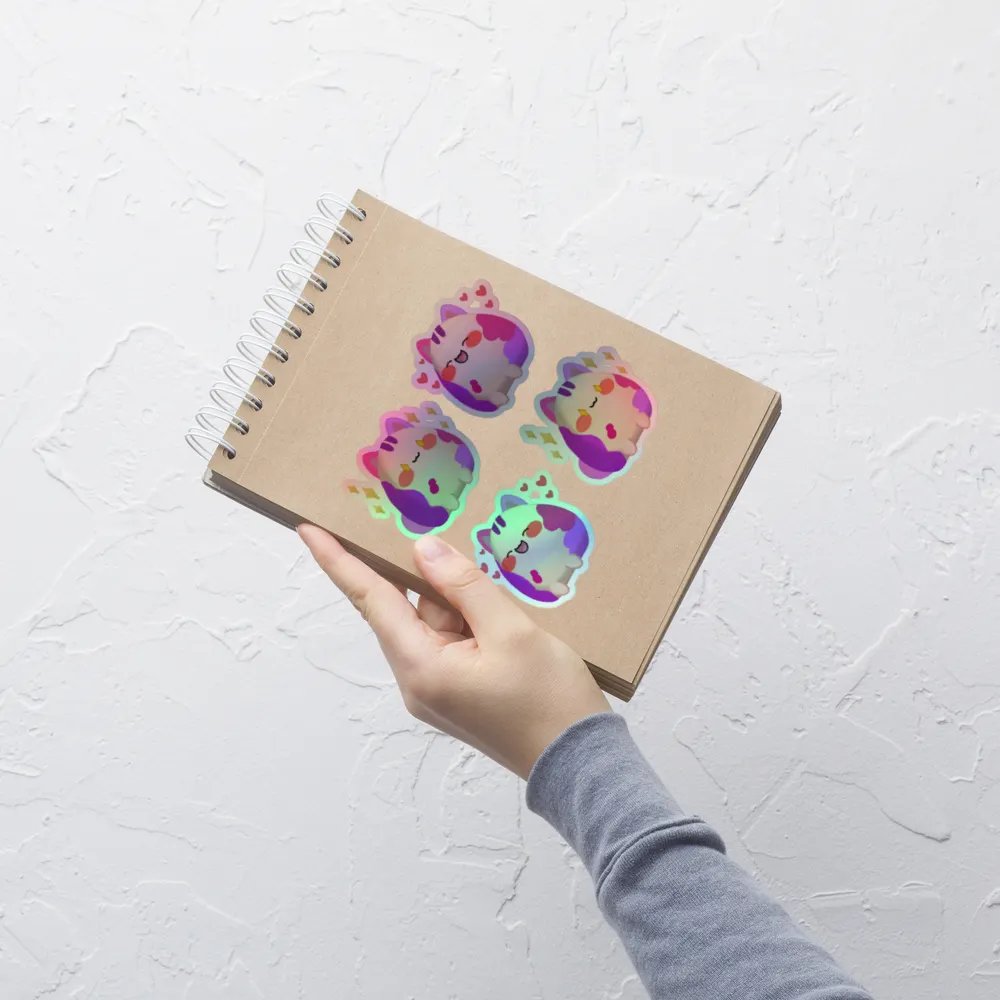 Cozy HOLO-Cat Sticker Pack product image (6)