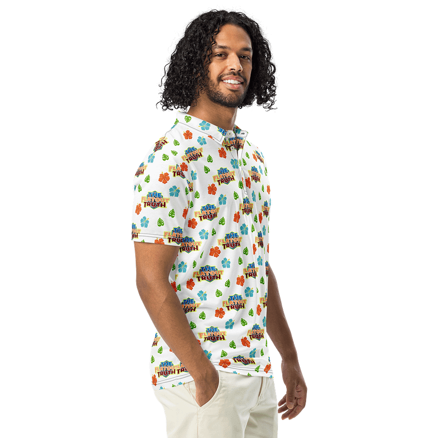 TFOT SlimFit Sandy Hex White Hawaiian Polo Shirt product image (4)