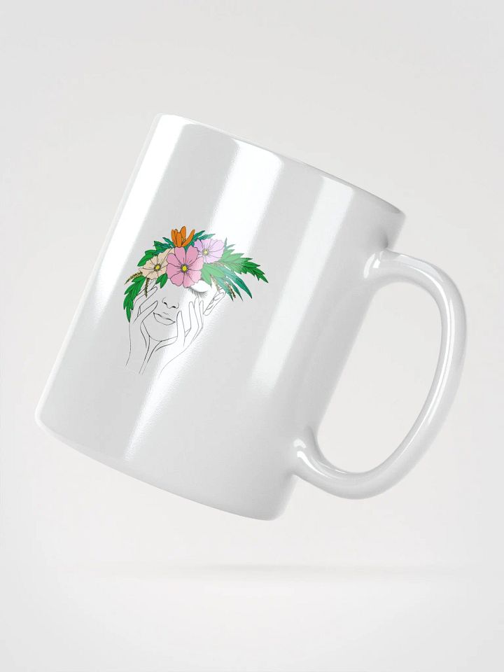 Flower Crown Music Festival Girl White Glossy Mug product image (4)