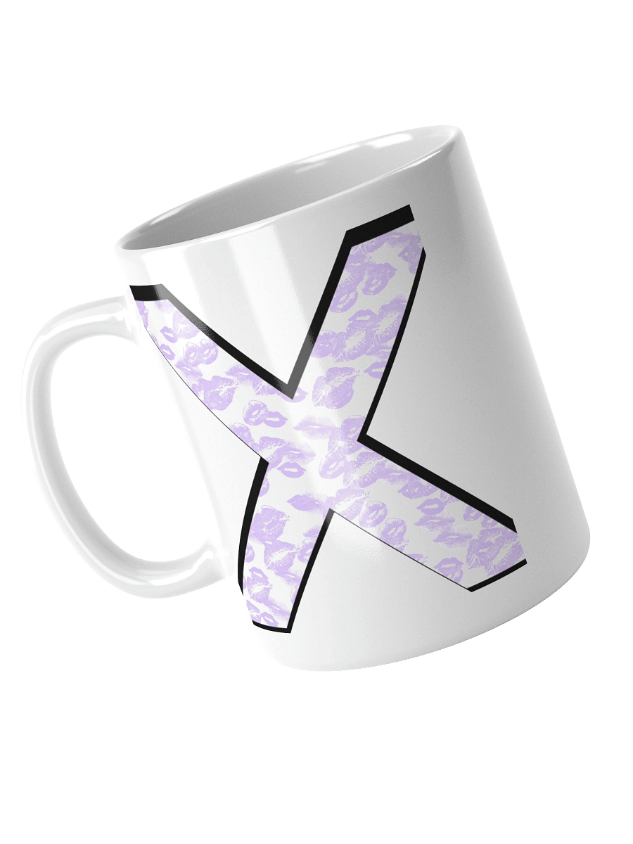 White X Lilac Lipstick Kisses | Glossy White Mug product image (1)