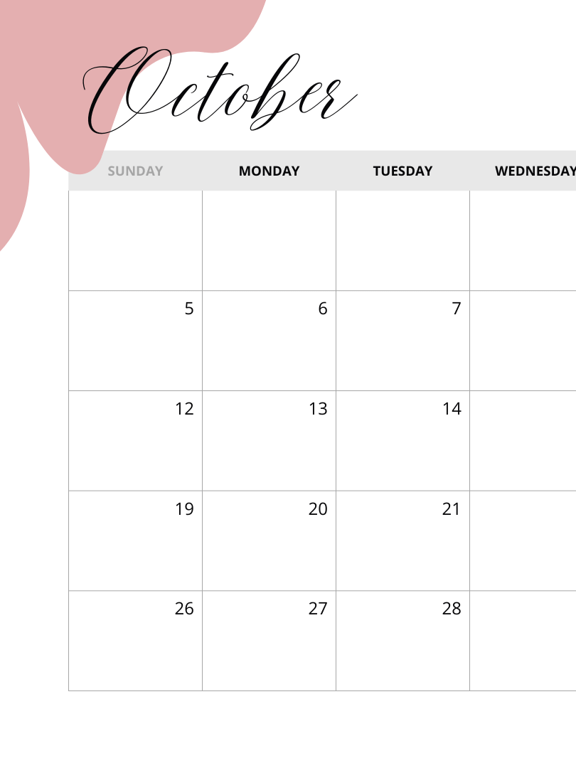 Simple printable 2025 monthly calendar product image (10)