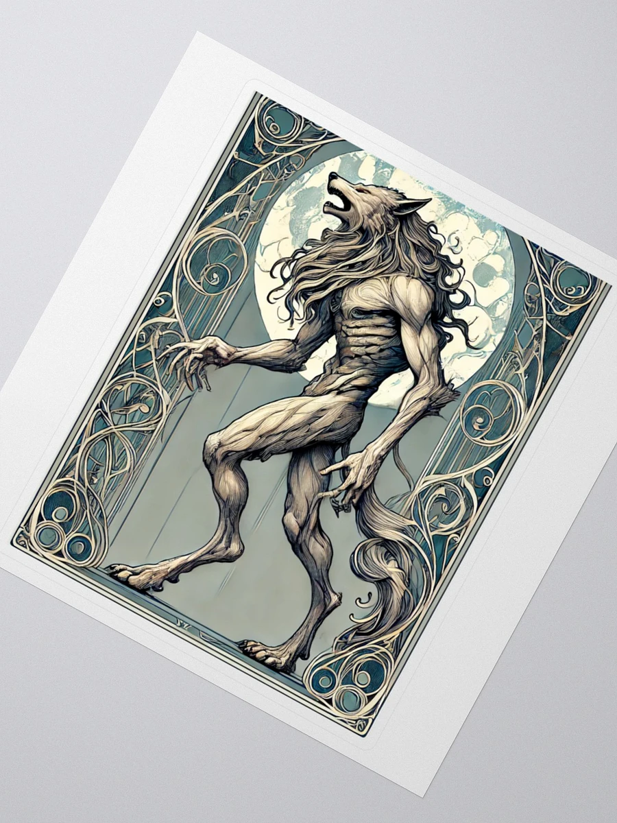 Art Nouveau Werewolf Vinyl Sticker – Full Moon Elegance 🌕🐺 product image (4)