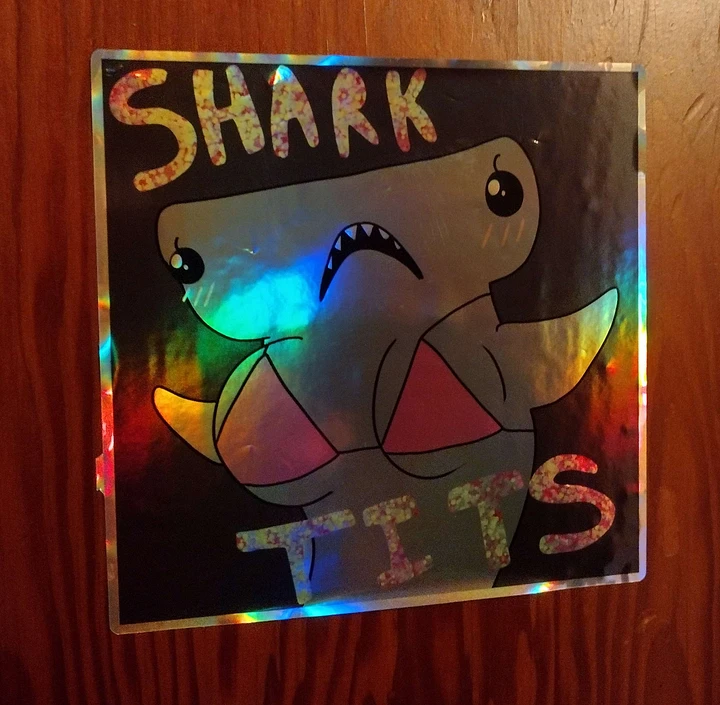 Shark Tits Holographic Sticker product image (1)