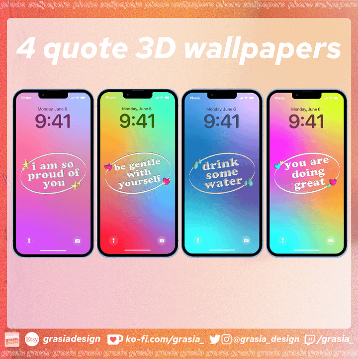 3D & 2D Gradient quote phone wallpapers ♡ product image (2)