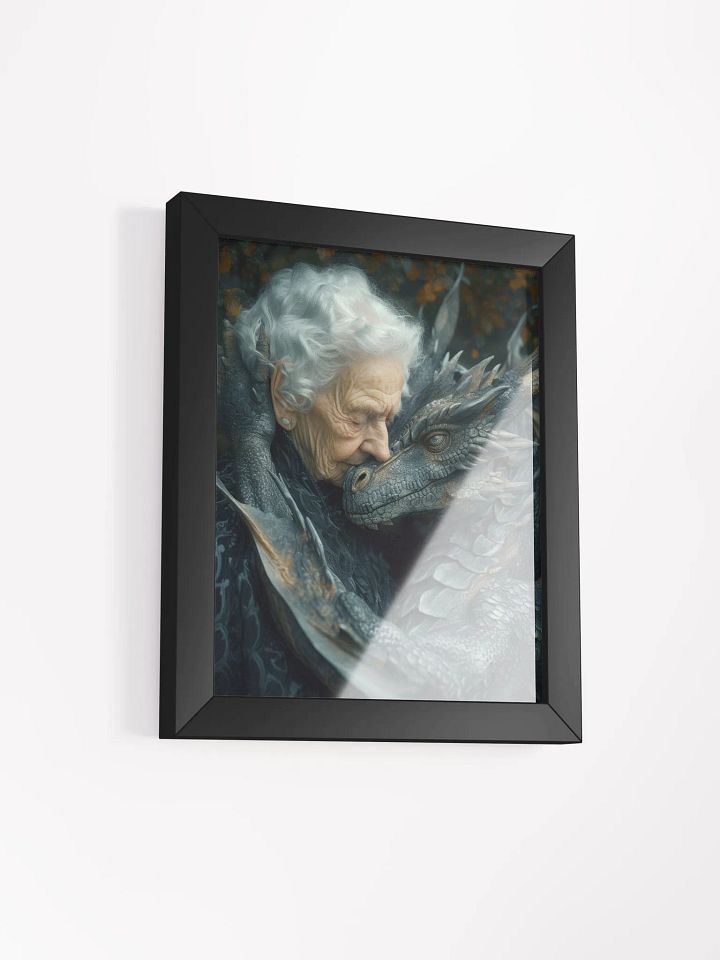 Elder lady with her dragon - Framed High Quality Matte Poster product image (11)