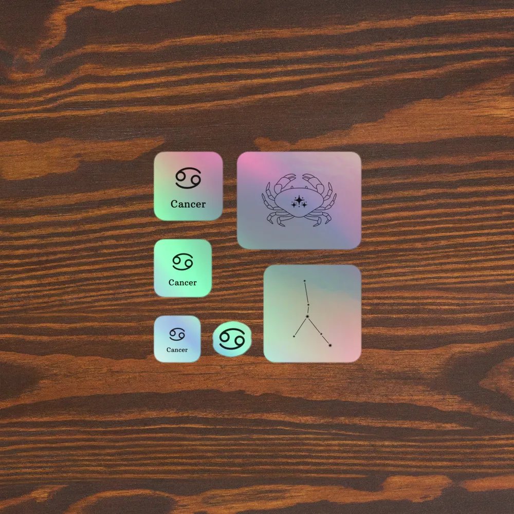 Zodiac Cancer - Holographic Sticker Set product image (4)