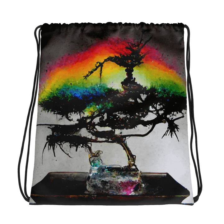Rainbow Bonsai All-Over Drawstring Bag product image (1)