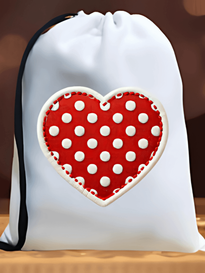 Red Fabric Heart Valentine Sack Sublimation Design – high-quality 300 DPI PNG digital download product image (1)
