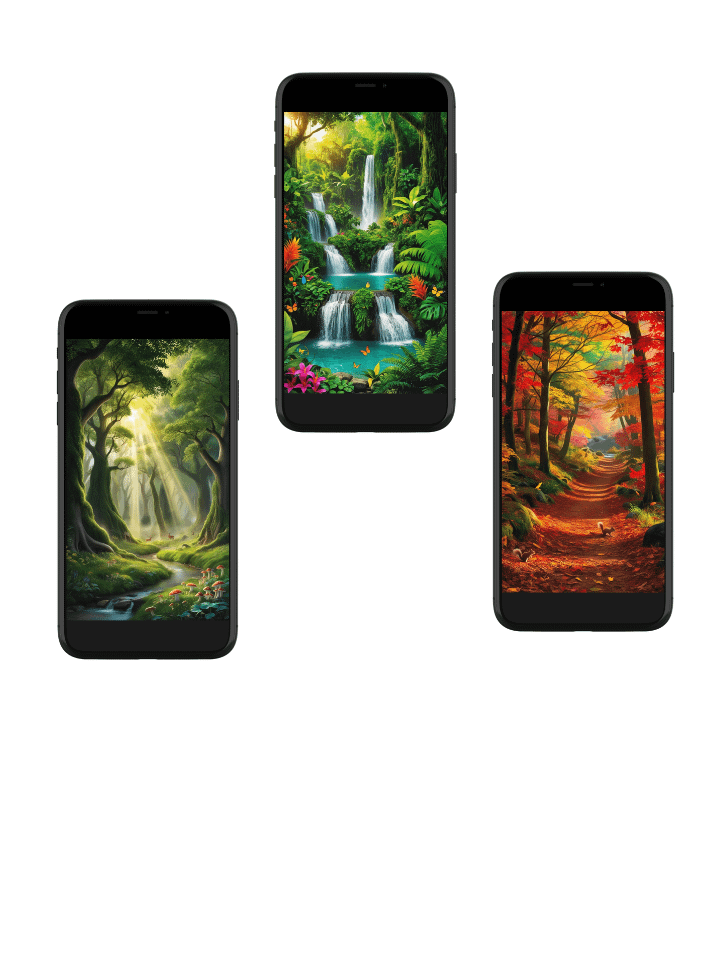 Tranquil Forest: Nature-Inspired Phone Wallpaper product image (1)