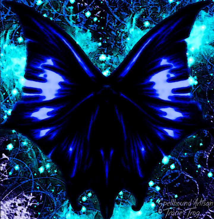 Sapphire Demon: Abstract Energy Spirit by Spellbound Studio | Blue Fantasy Wall Art, Digital Download product image (1)