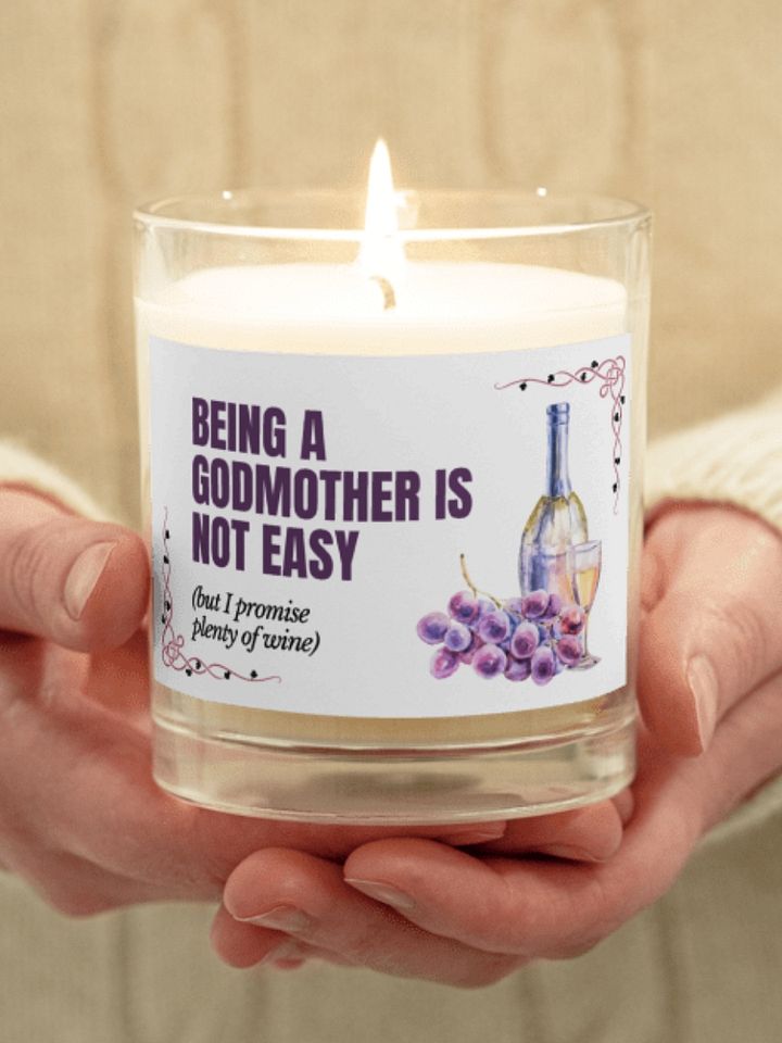 Funny godmother proposal gift for a wine lover soy wax vegan candle product image (1)