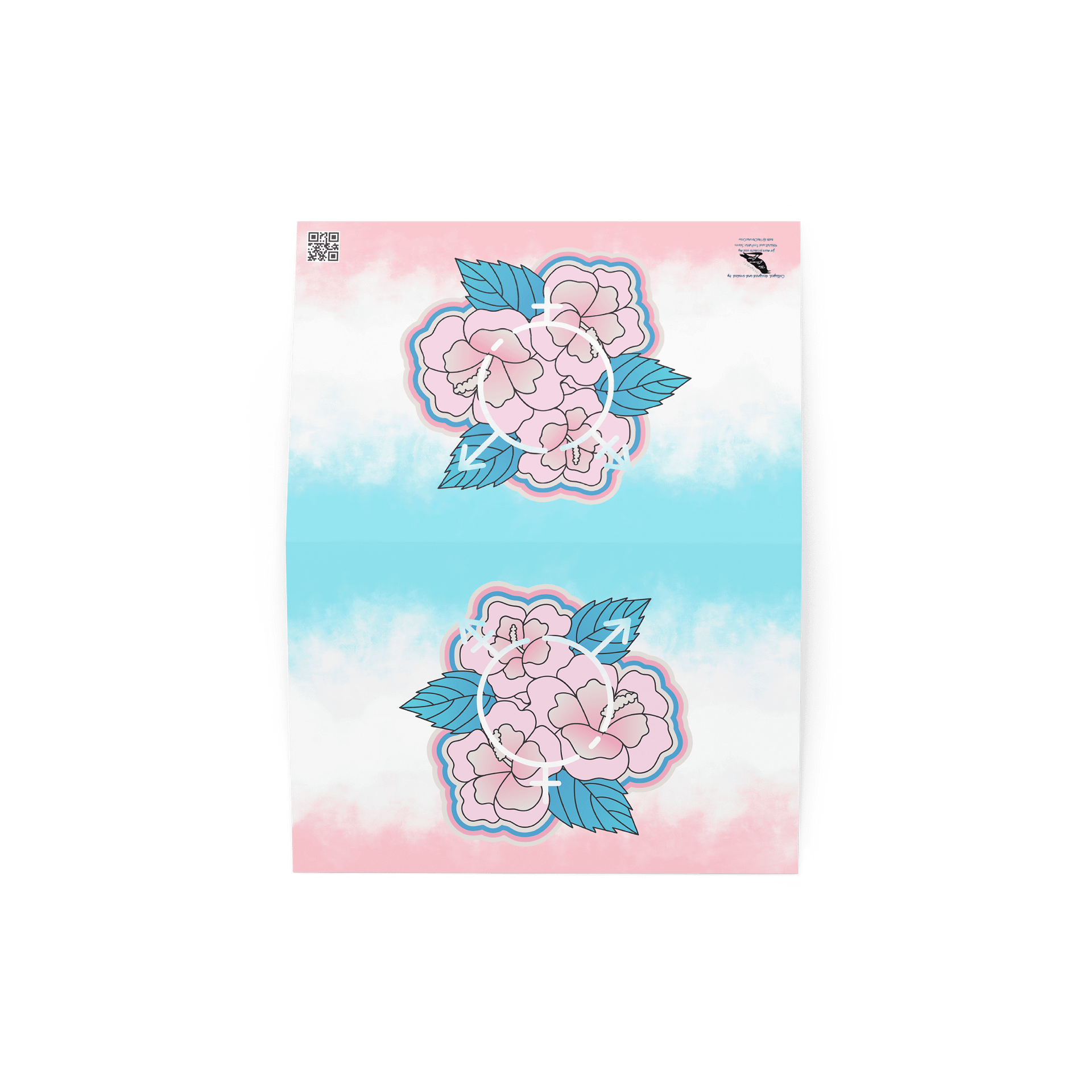 LGBTQIAP2S+ 2025, Trans Flower with Symbol, Greeting Card product image (4)