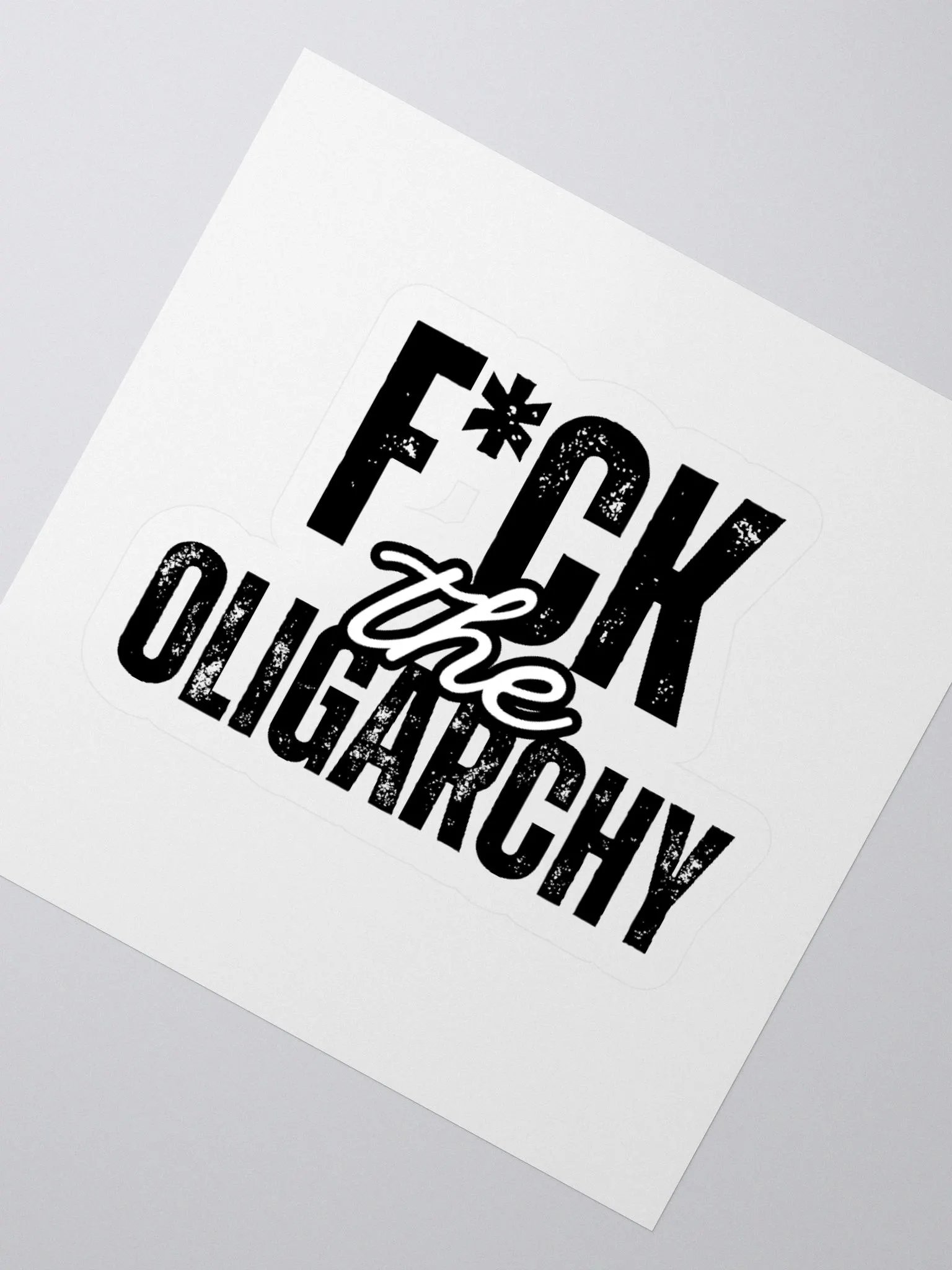 F*ck the Oligarchy Kiss Cut Stickers (in black) product image (2)