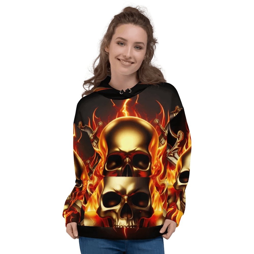 Inferno Golden Skulls - Unisex Hoodie #44 product image (3)