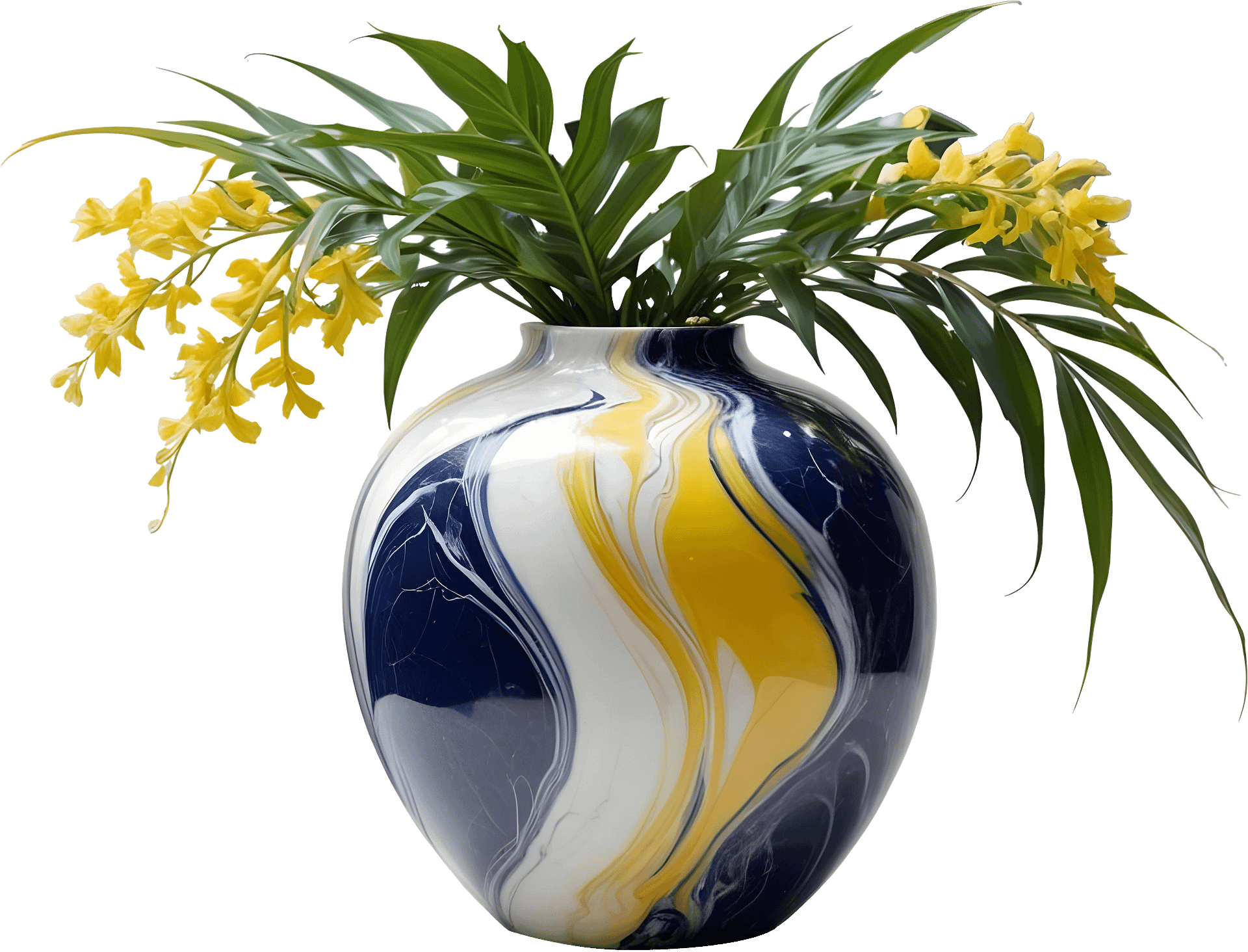 Marble Eternal – Set Sapphire Elegance Vase PNG 2 objects product image (2)
