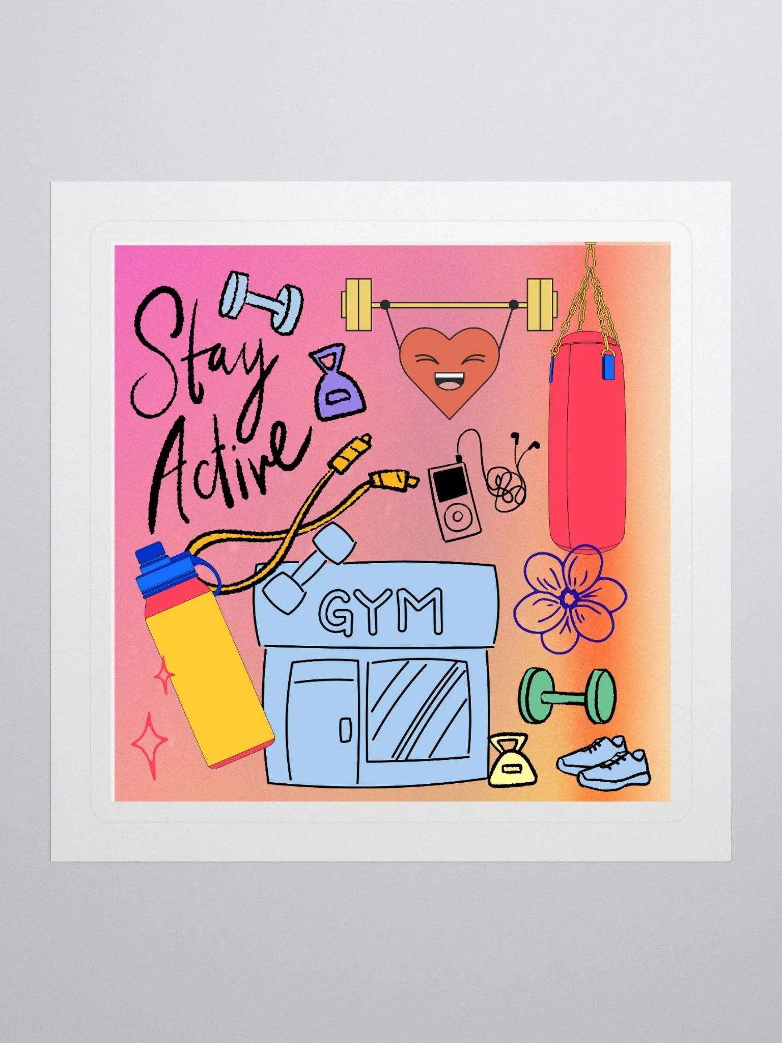 Stay Active Gym Sticker Set product image (1)