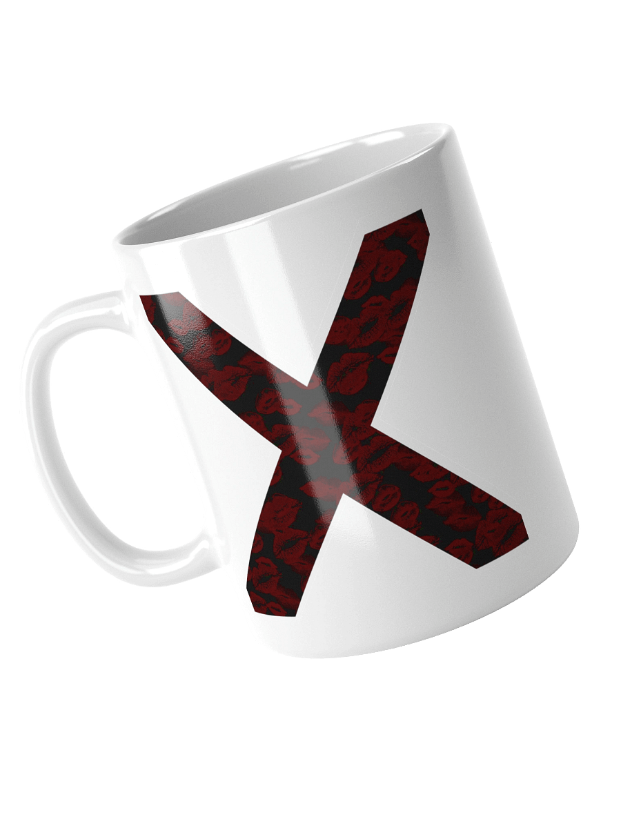 Black X Subtle Red Lipstick Kisses | Glossy White Mug product image (8)