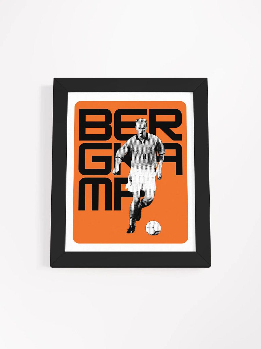 Dennis Bergkamp BW Netherlands Name Art Framed Print product image (4)