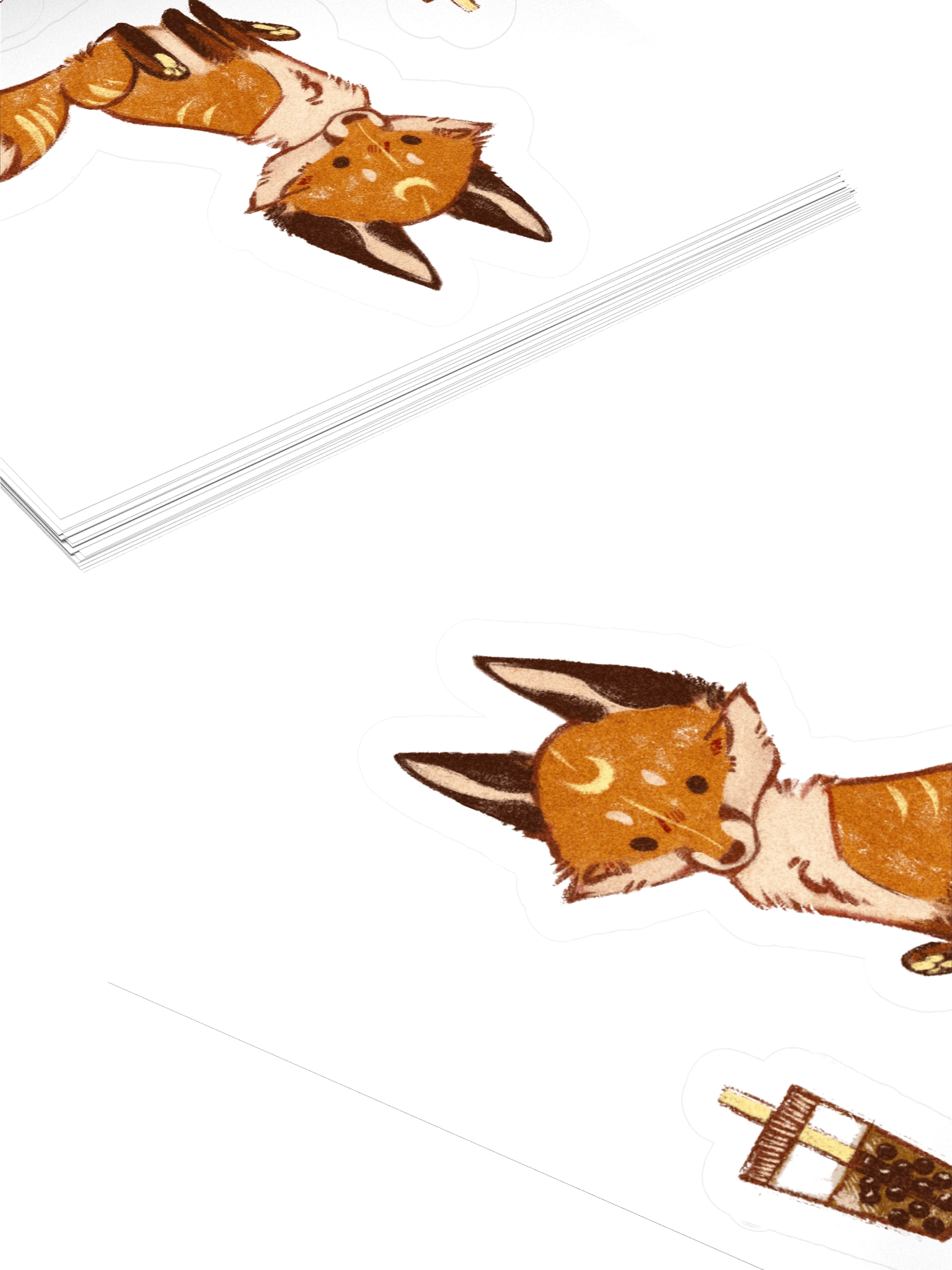 Boba fox | Kiss-cut sticker product image (4)