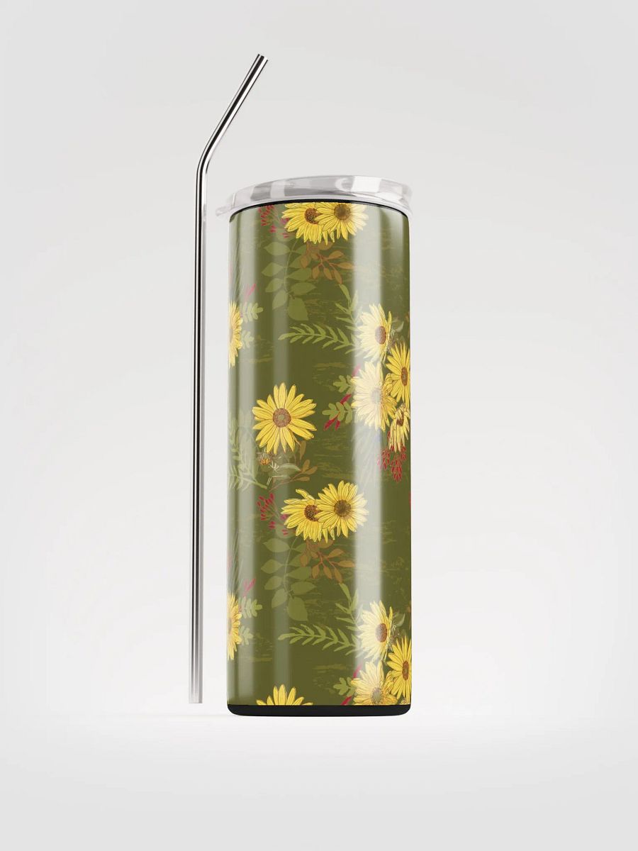 Helianthus Sunflower 20-ounce Stainless Steel Tumbler with Straw - Green product image (8)