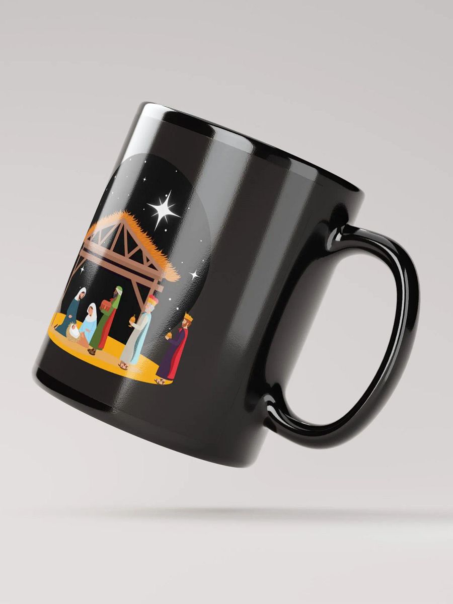 Christmas Holiday Manger Nativity Scene - Black Mug product image (3)