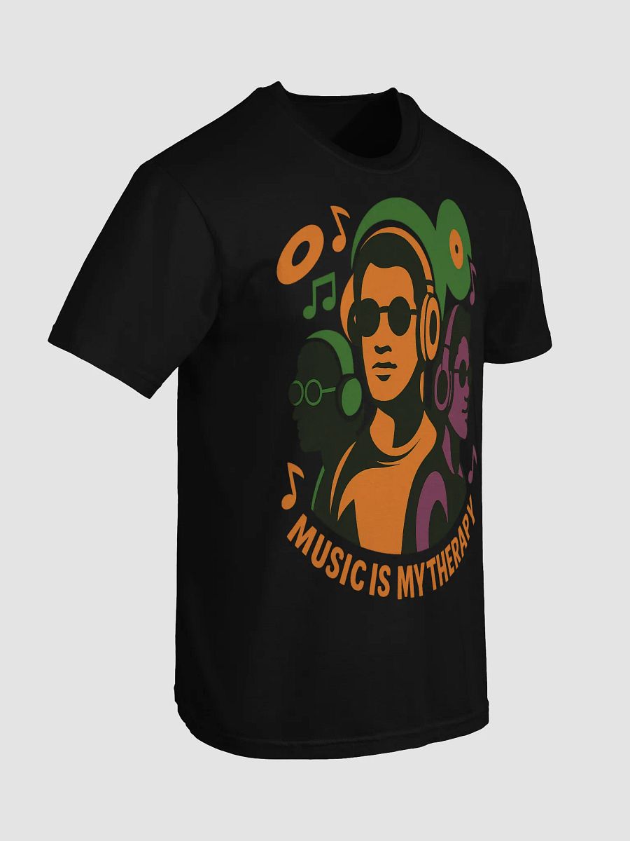 Music Is My Therapy – Retro Headphones Trio T-Shirt Design product image (7)