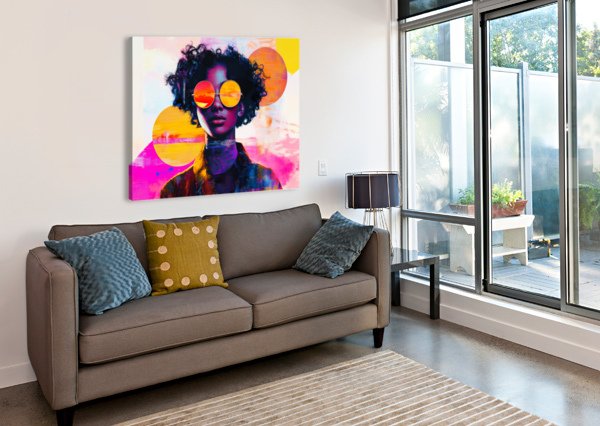 Neon Pop Art Portrait with Sunset Sunglasses – Vibrant Contemporary Print product image (4)
