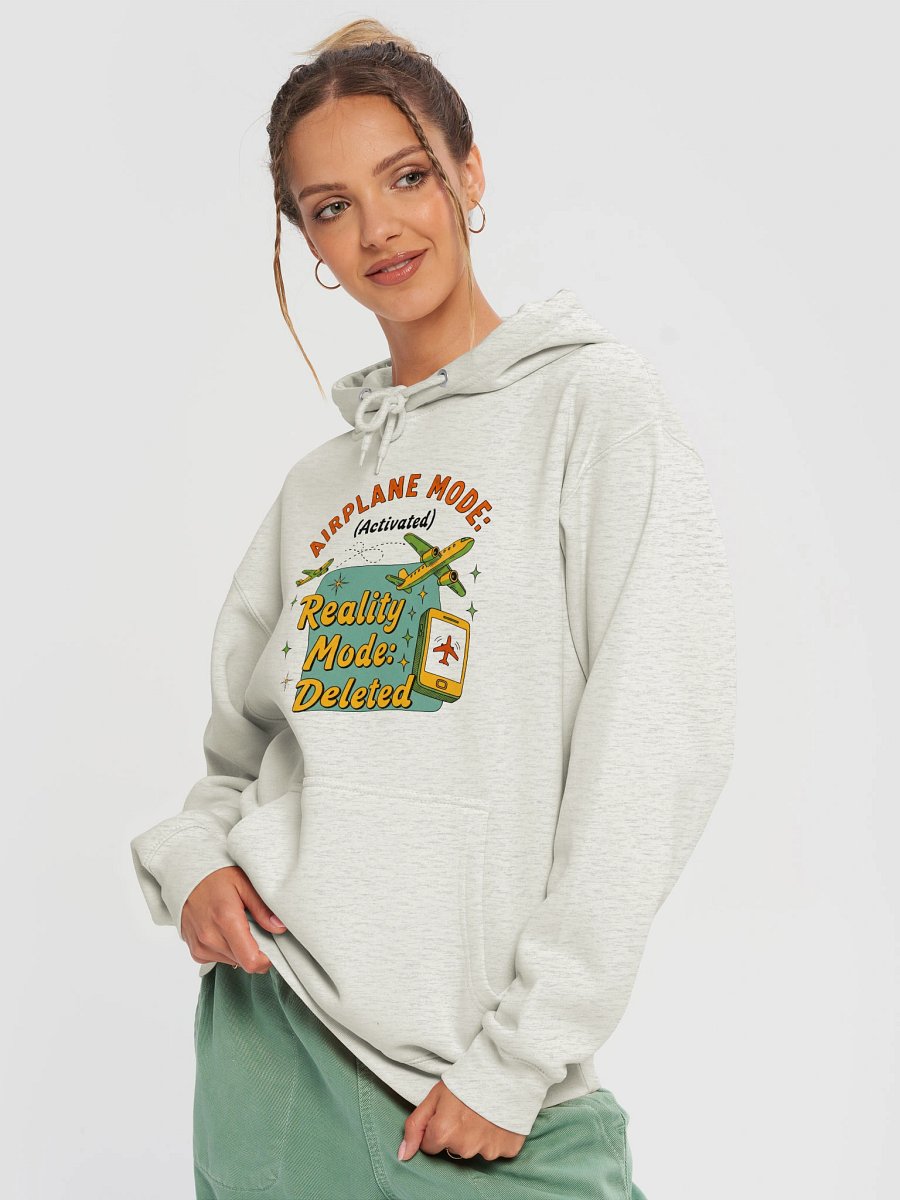 Cosy Airplane Mode Hoodie - Reality Mode Deleted Jumper - Travel Gift product image (9)