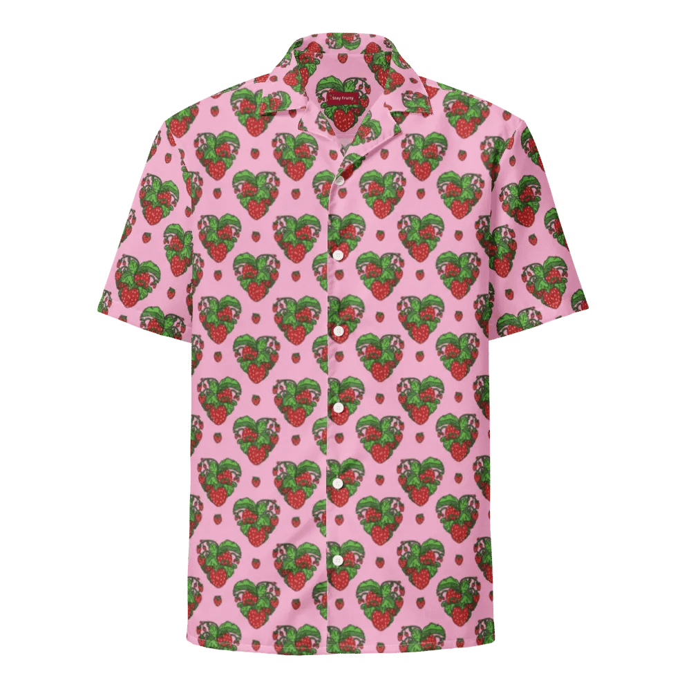 Strawberry Heart Button Up: Pink product image (4)