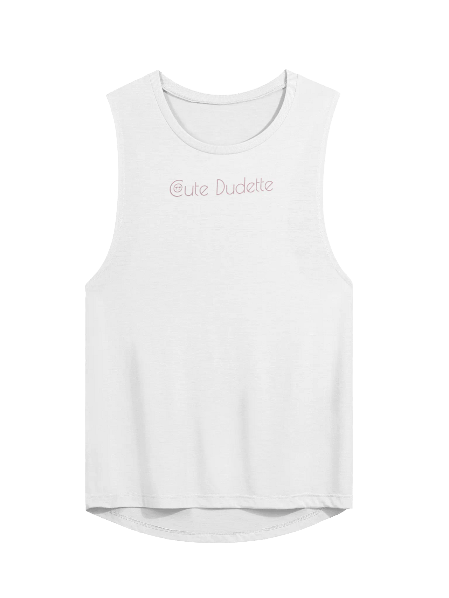 Cute Dudette Women's White Tank Pink Logo product image (1)