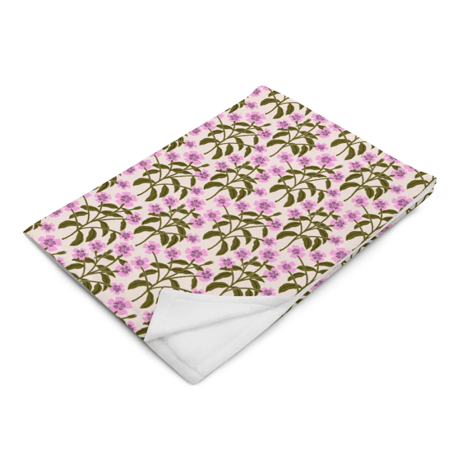 Campion Trails - Pink and Forest Green - Throw Blanket product image (6)
