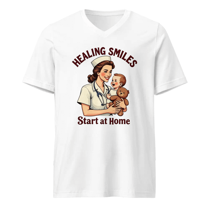 medical moms, dads, Healing Smiles Nurse V-Neck Tee product image (1)