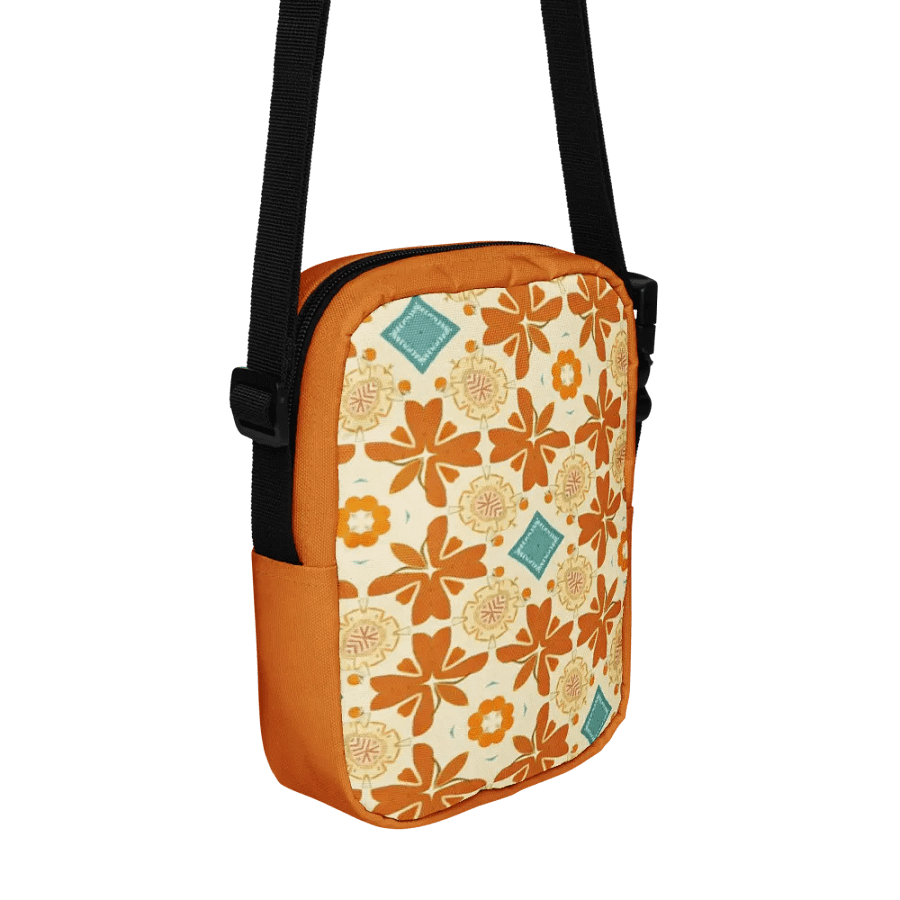 Orange, Teal and Tan Boho Crossbody Bag – Two-Pattern Style product image (8)