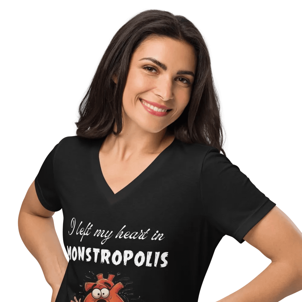 Startled Heart Women's V-Neck Tee product image (3)