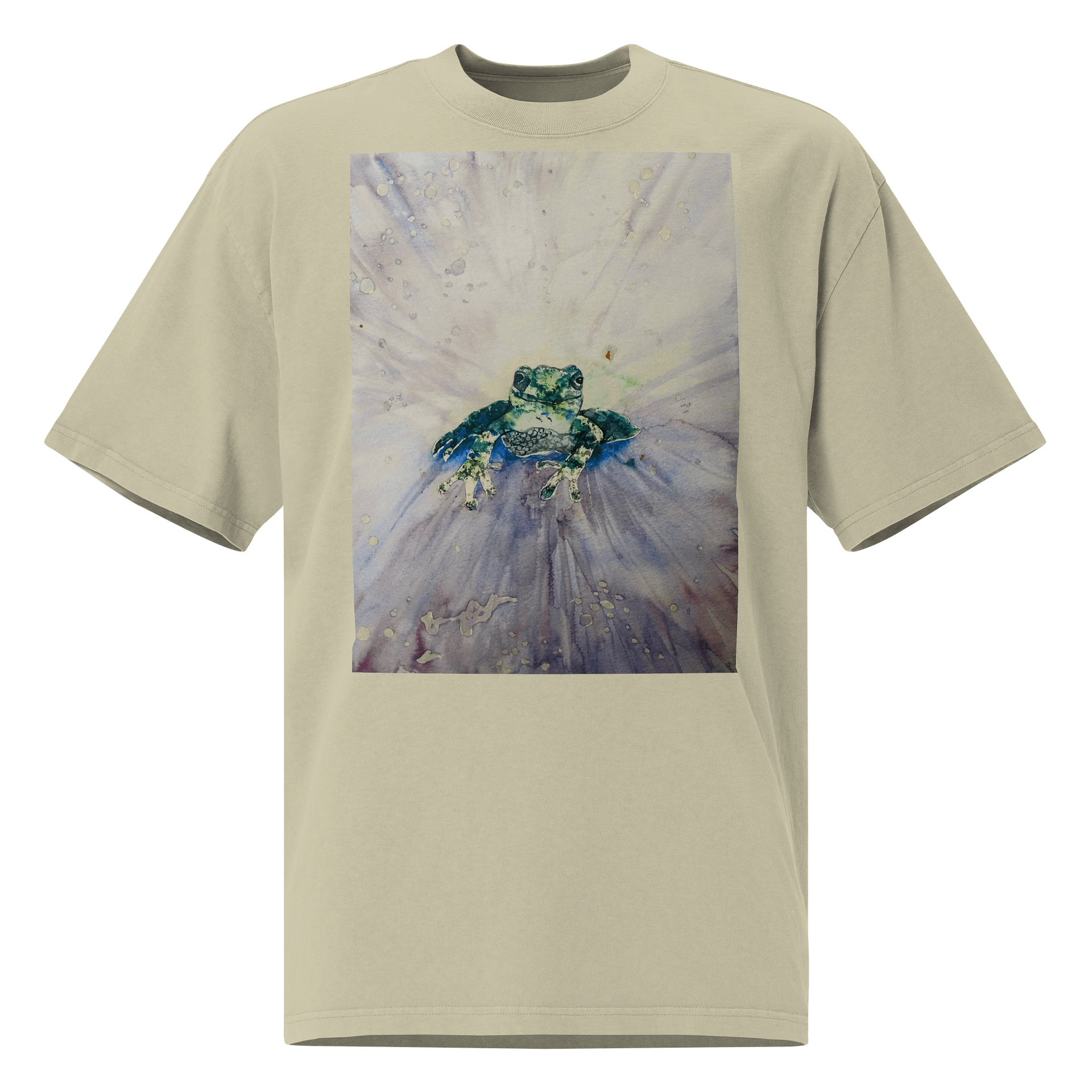 Tree frog on a morning glory Oversized Tee product image (1)