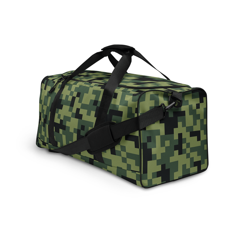 Military Green Camouflage Pixels Camo Pattern Duffle Bag product image (4)
