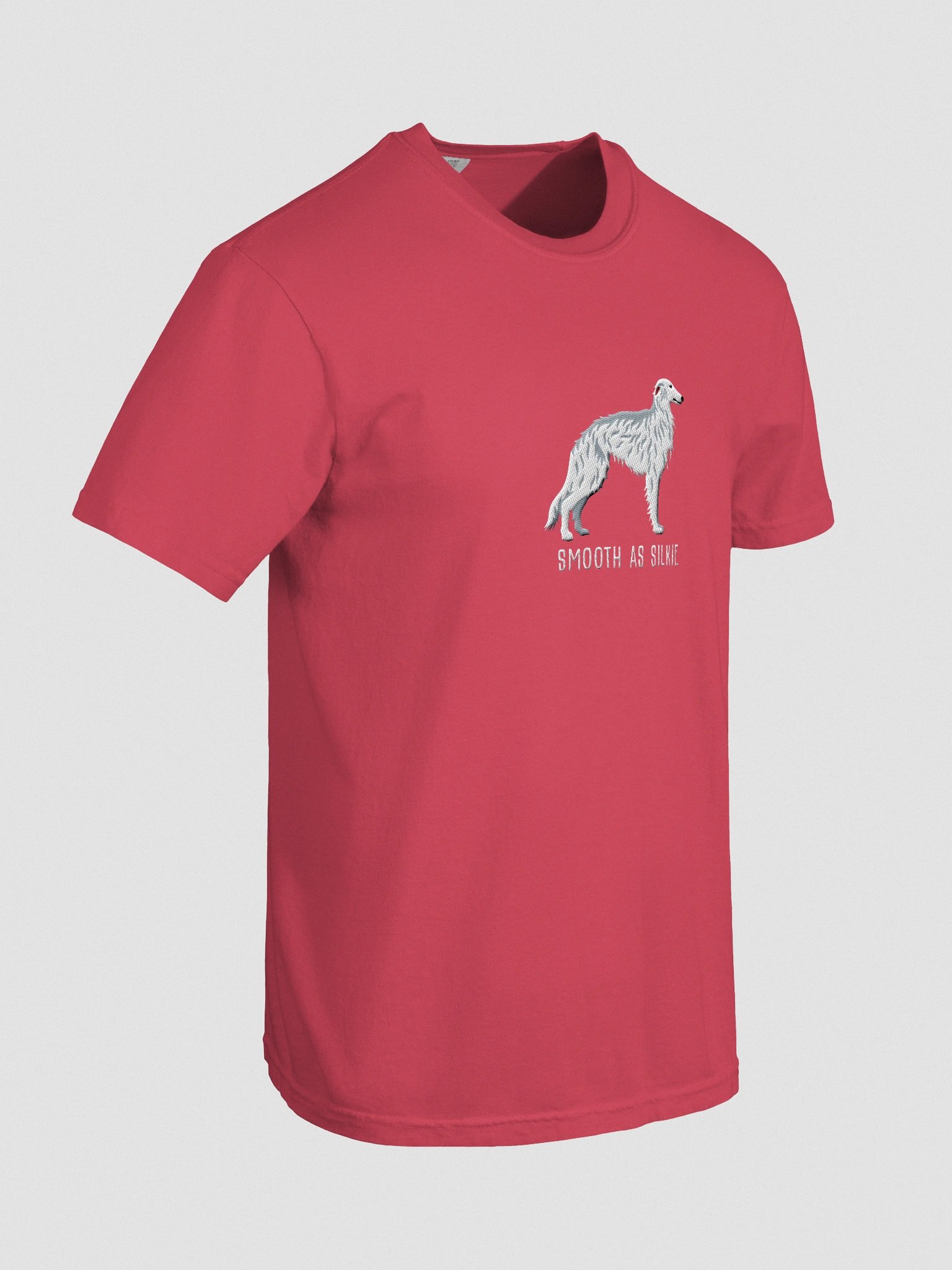 Smooth as Silkie T-Shirt(Embroidered) of a Silken Windhound(White) product image (11)