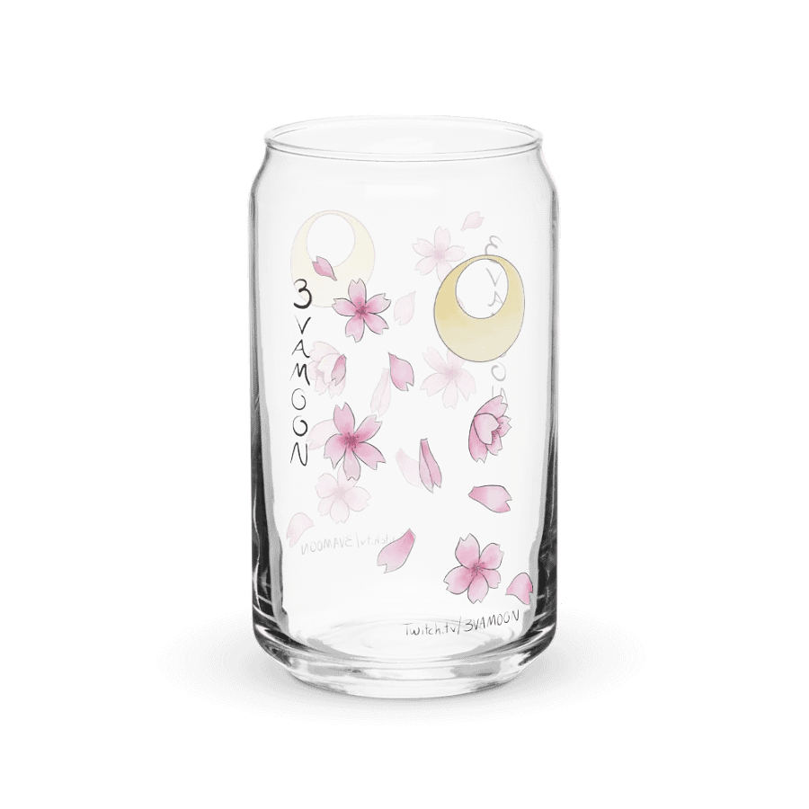 Sakura Moon 16 oz Glass with or without lid/straw product image (2)