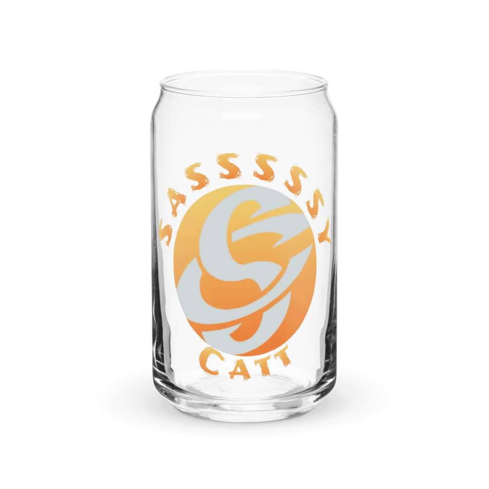 SasssssyCatt's Logo 2025 in Yellow on Can Shaped Glass product image (2)