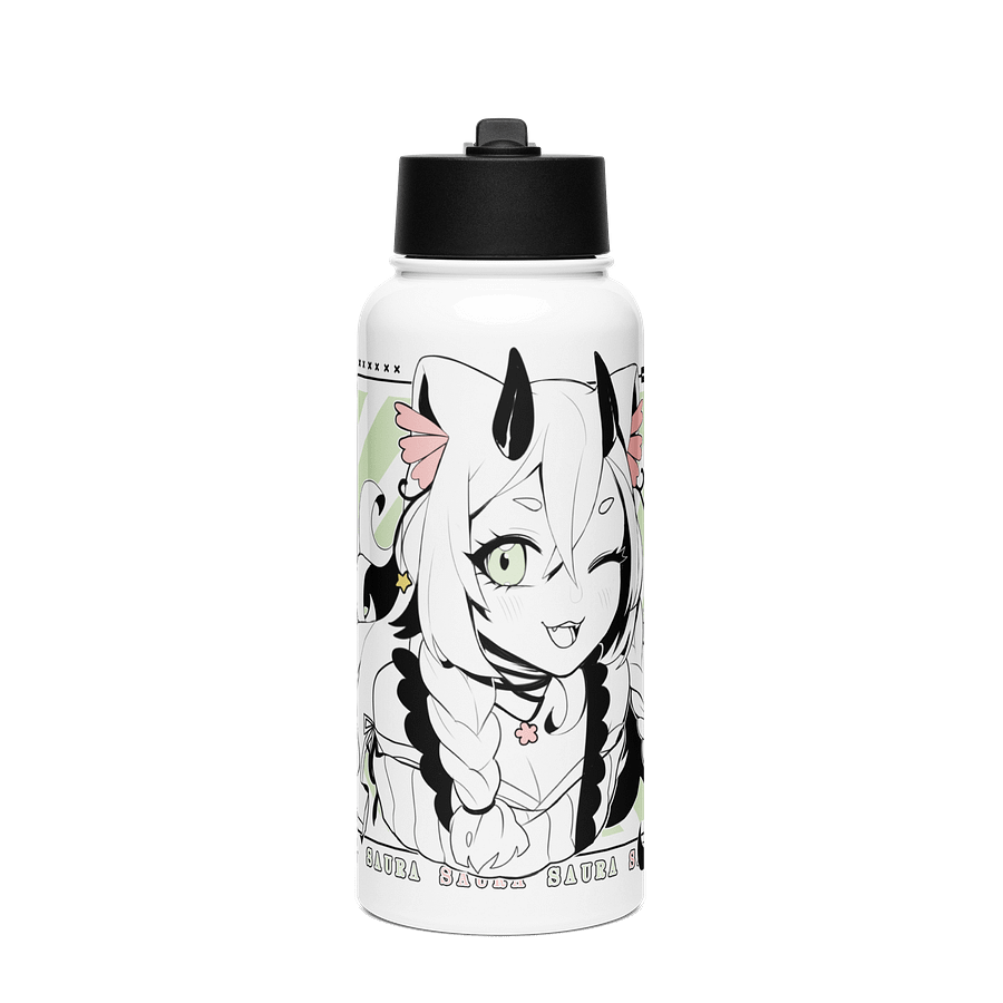 *WINK* Stainless Steel Water Bottle with a Straw Lid product image (1)