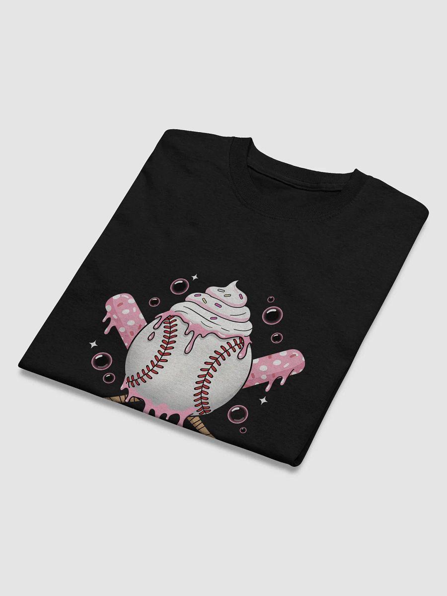 Sweet Softball Vibes T-Shirt – Cute Dripping Ice Cream Baseball & Pink Polka Dot Bats product image (13)