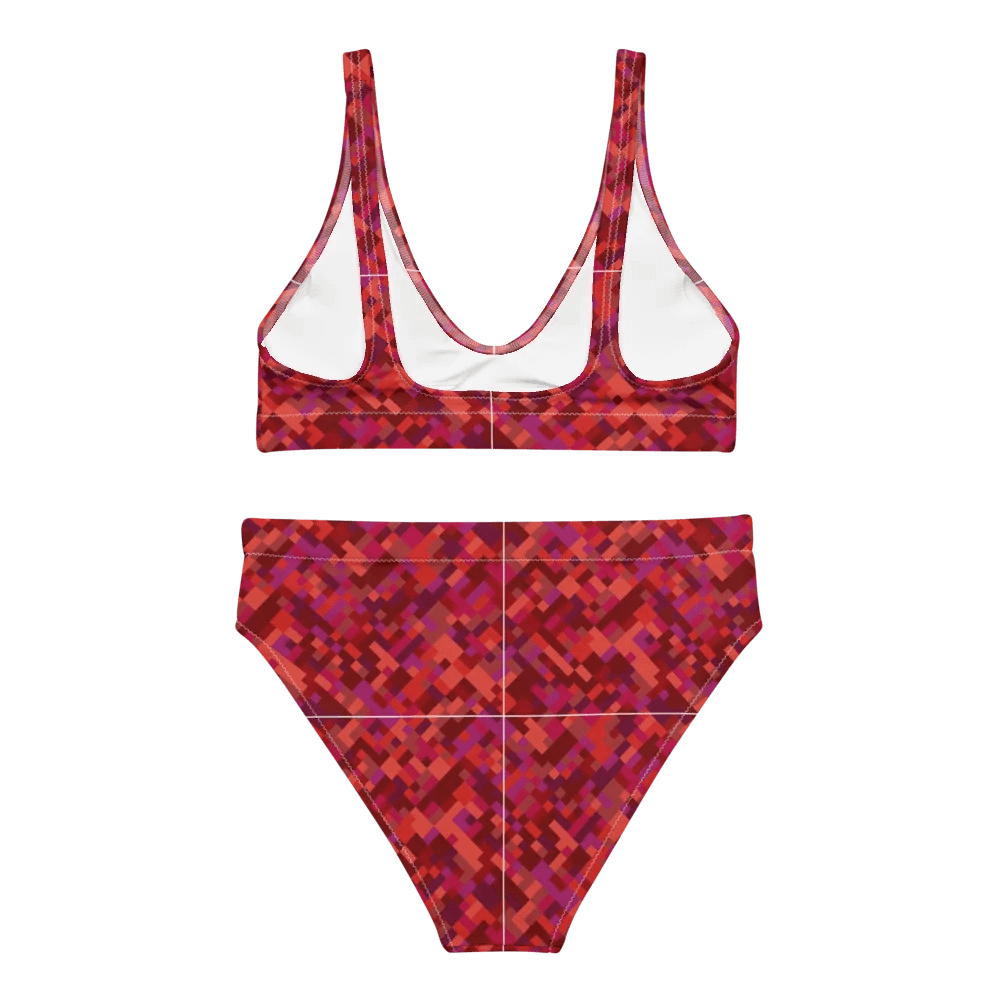 Colorful Mosaic Pattern Design High Waisted Bikini - v3 product image (5)