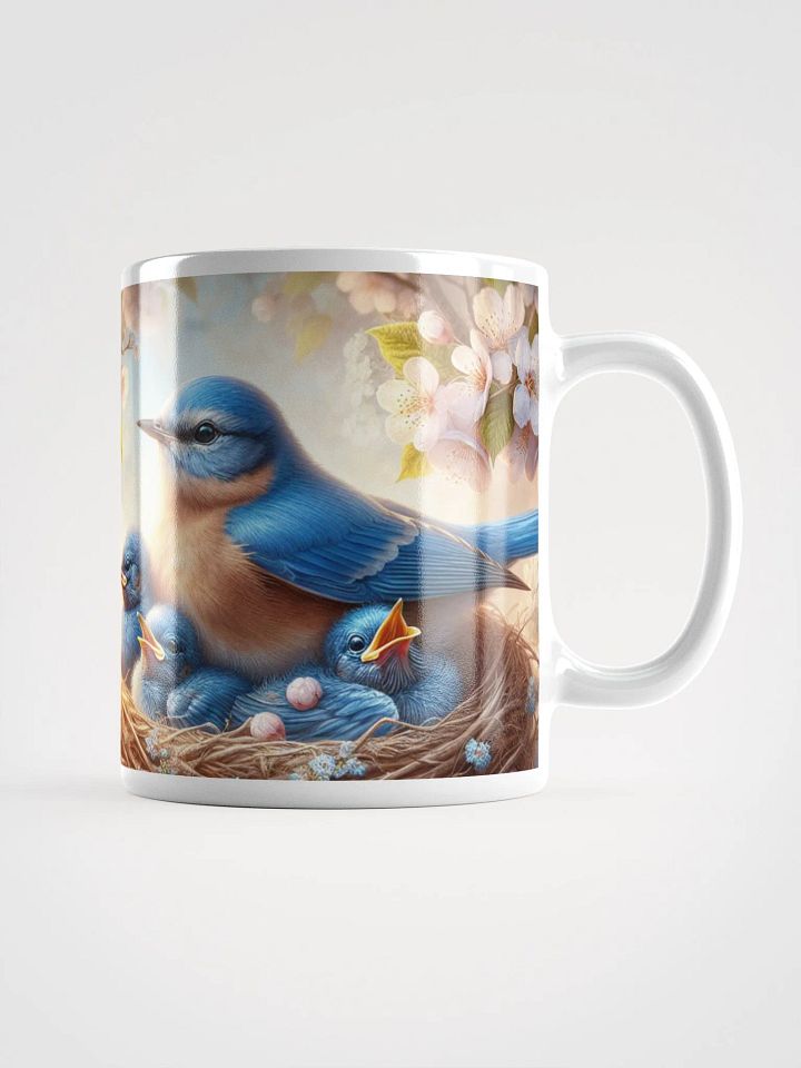 Bluebird Family Nature Themed White Mug product image (1)