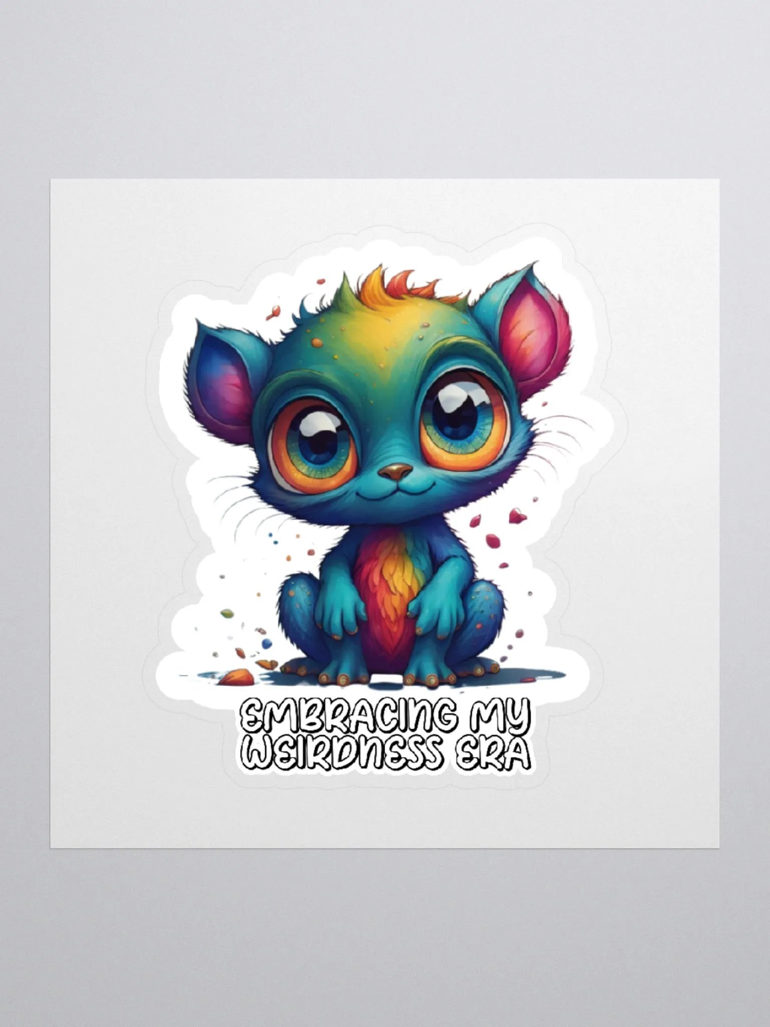 Kawaii Sticker-Embracing My Weirdness Era-Cute & Colorful Creature Sticker-Rainbow Sticker-LGBTQIA+ Sticker product image (2)