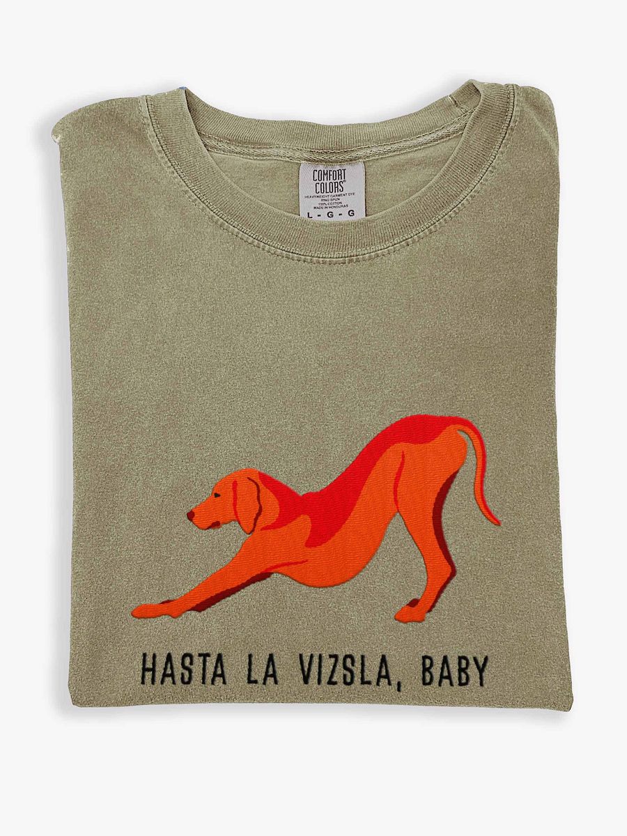 Hasta La Vizsla, Baby T-Shirt(Embroidered) of a Vizsla product image (1)
