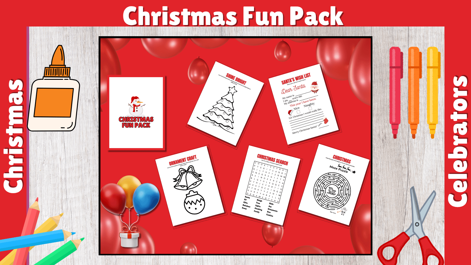 Holiday Fun Packs for Kids | 20 Holiday Activity Sheets product image (5)