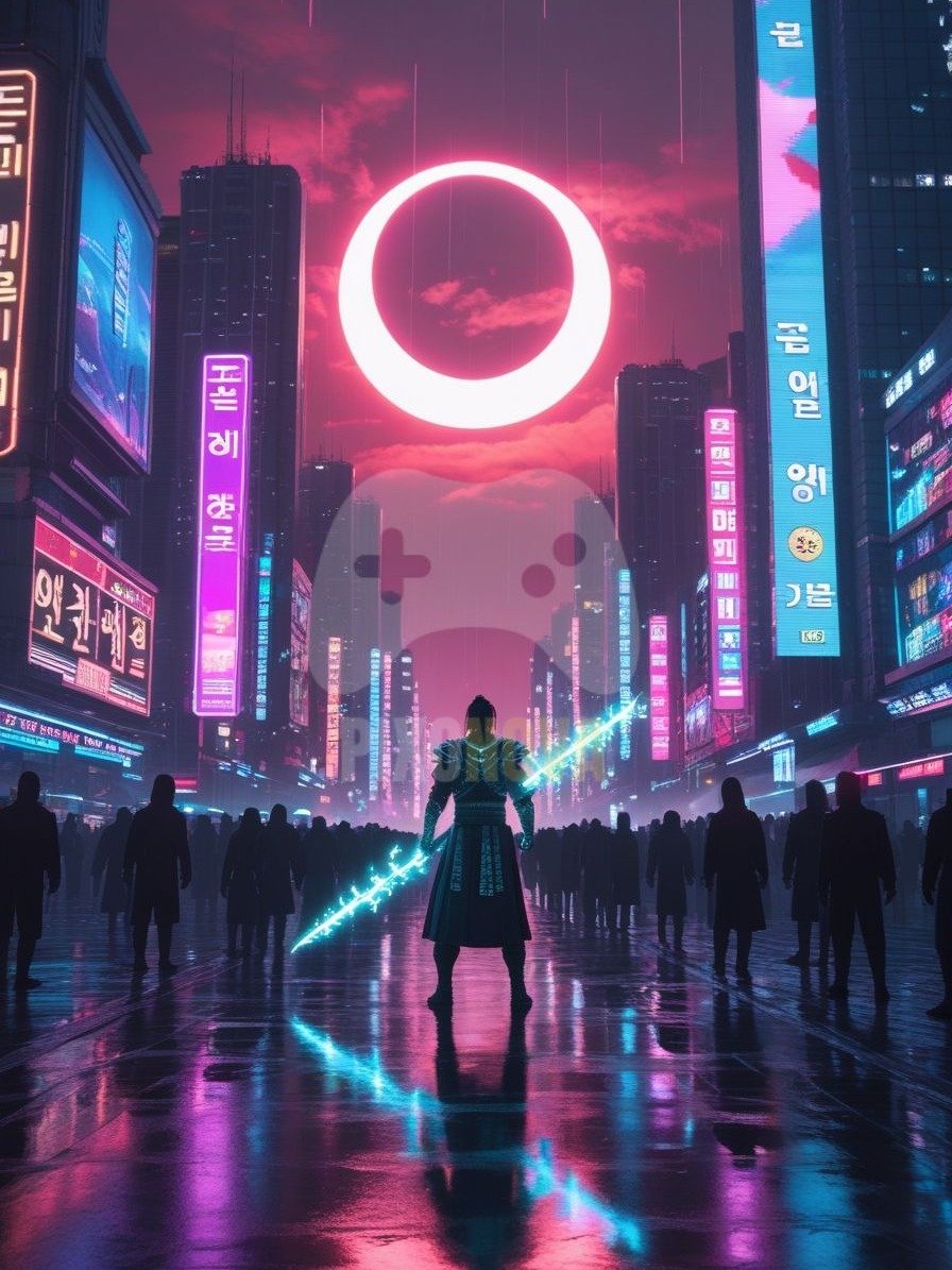 Eclipse Over Arcade City | Digital Art Set (896 x 1344 px, PNG + PDF) product image (2)
