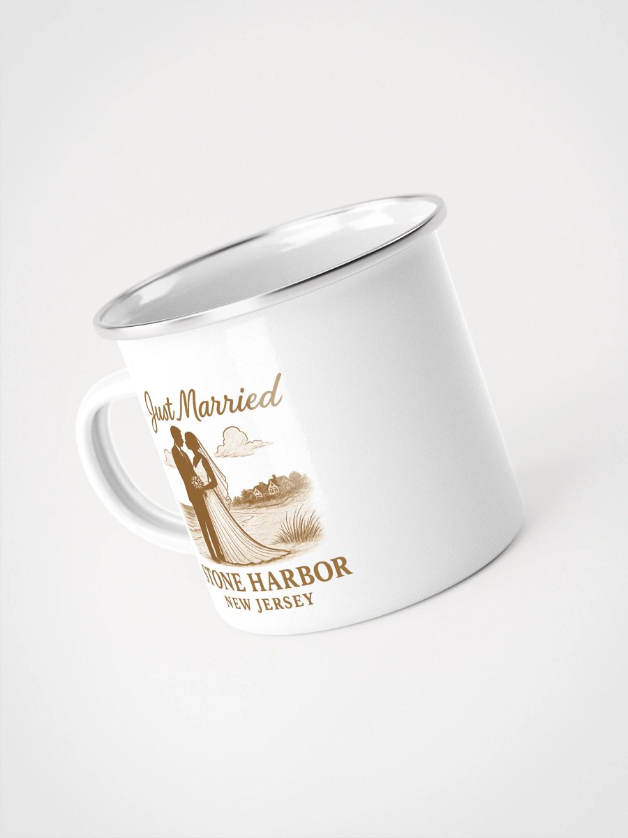 Stone Harbor NJ "Just Married" Enamel Wedding Mug product image (4)